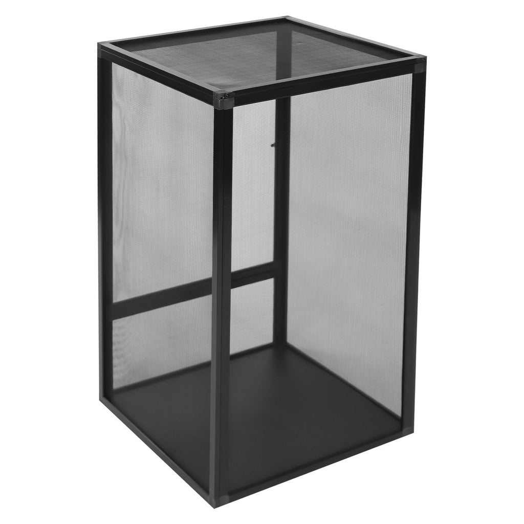 Black Large Aluminum Screen Reptile Terrarium Cage with Locking Latch Z185944