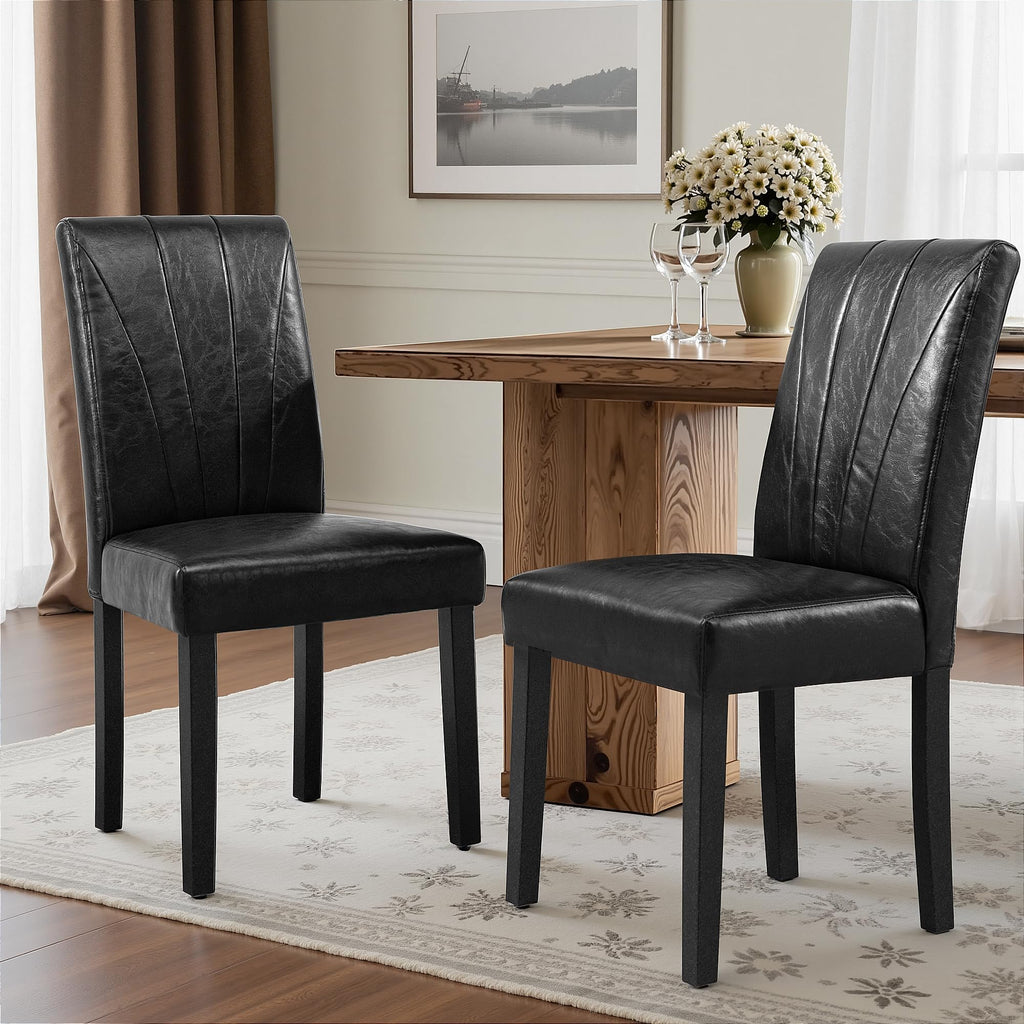 Black Upholstered Dining Chairs Set of 6 K6314