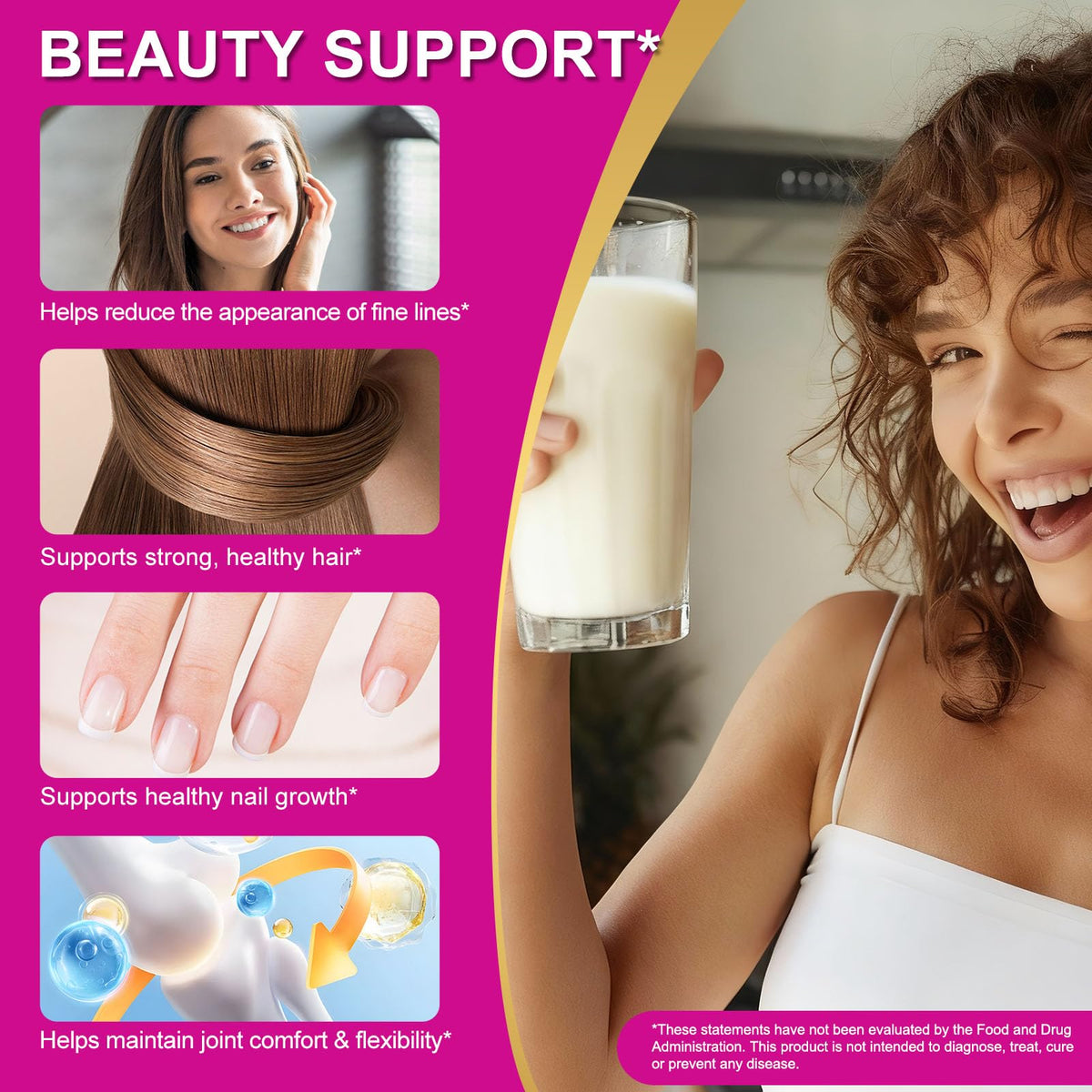 Multi Collagen Peptides Powder Type I II III V X 16oz Y341