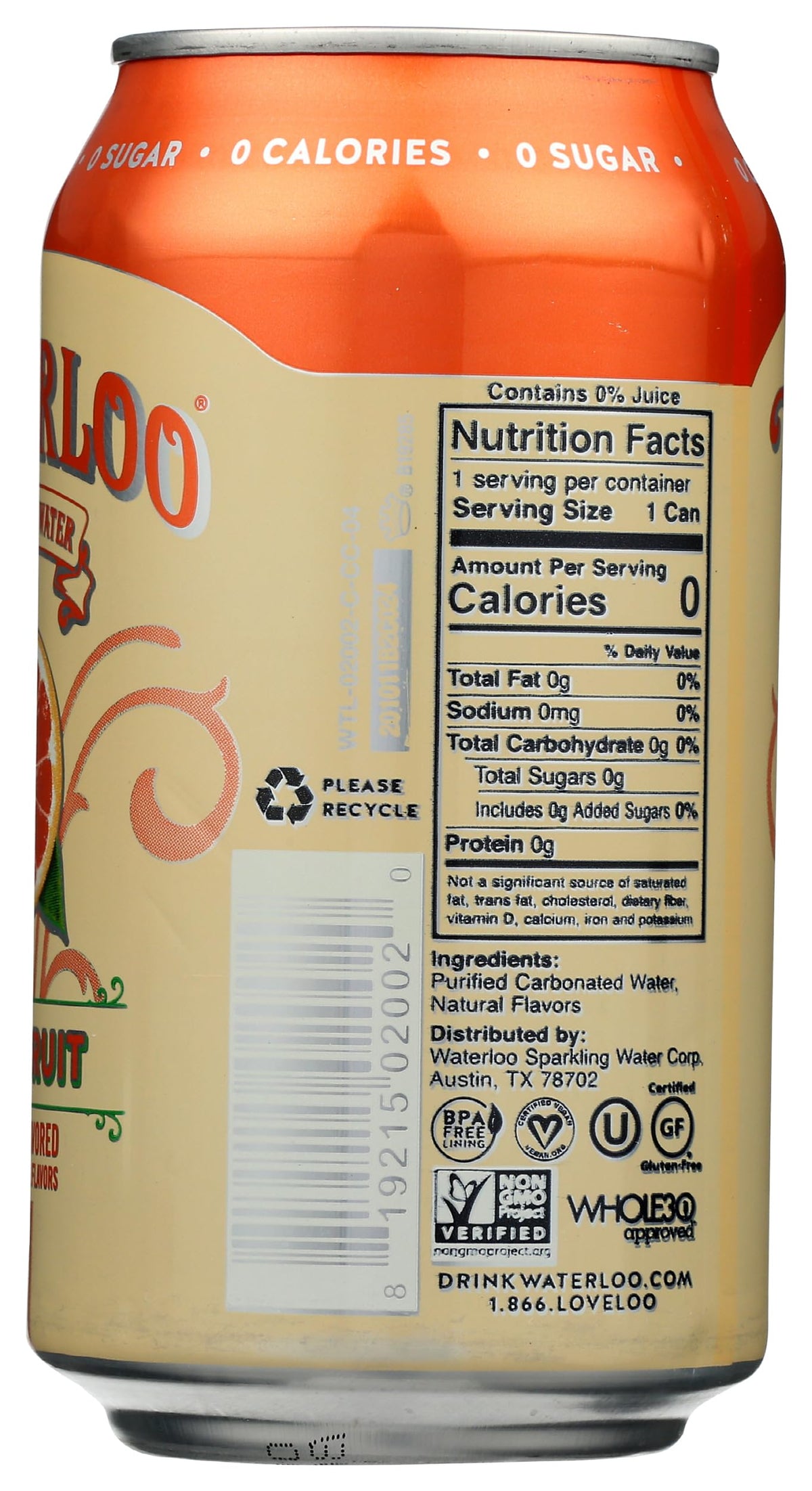 Grapefruit Sparkling Water 12 Fl Oz F8142