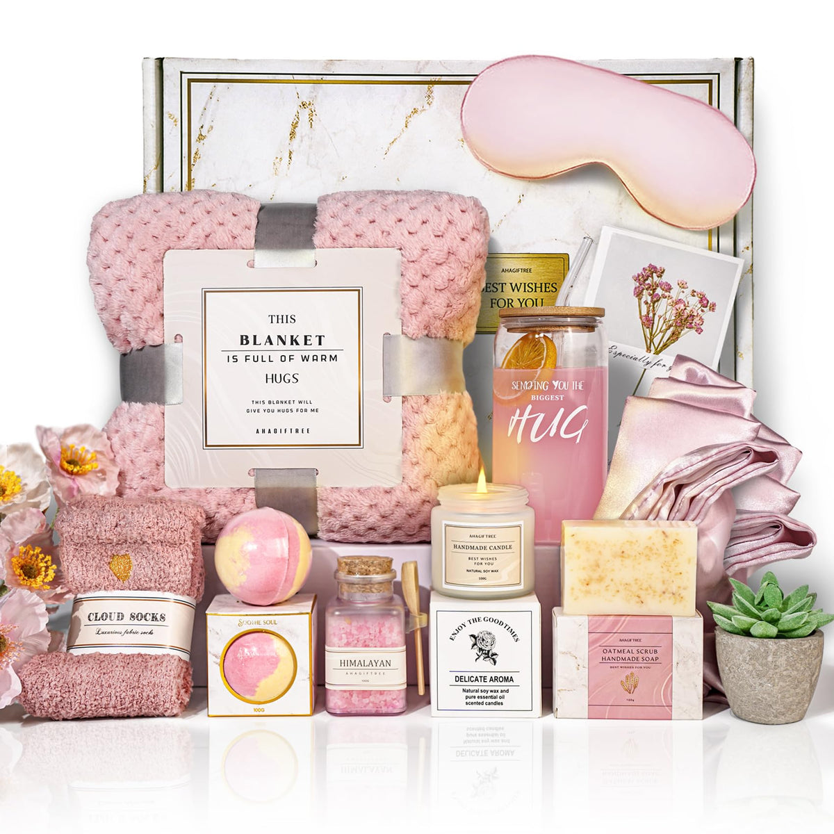 Pink 12PC Gift Basket W7344