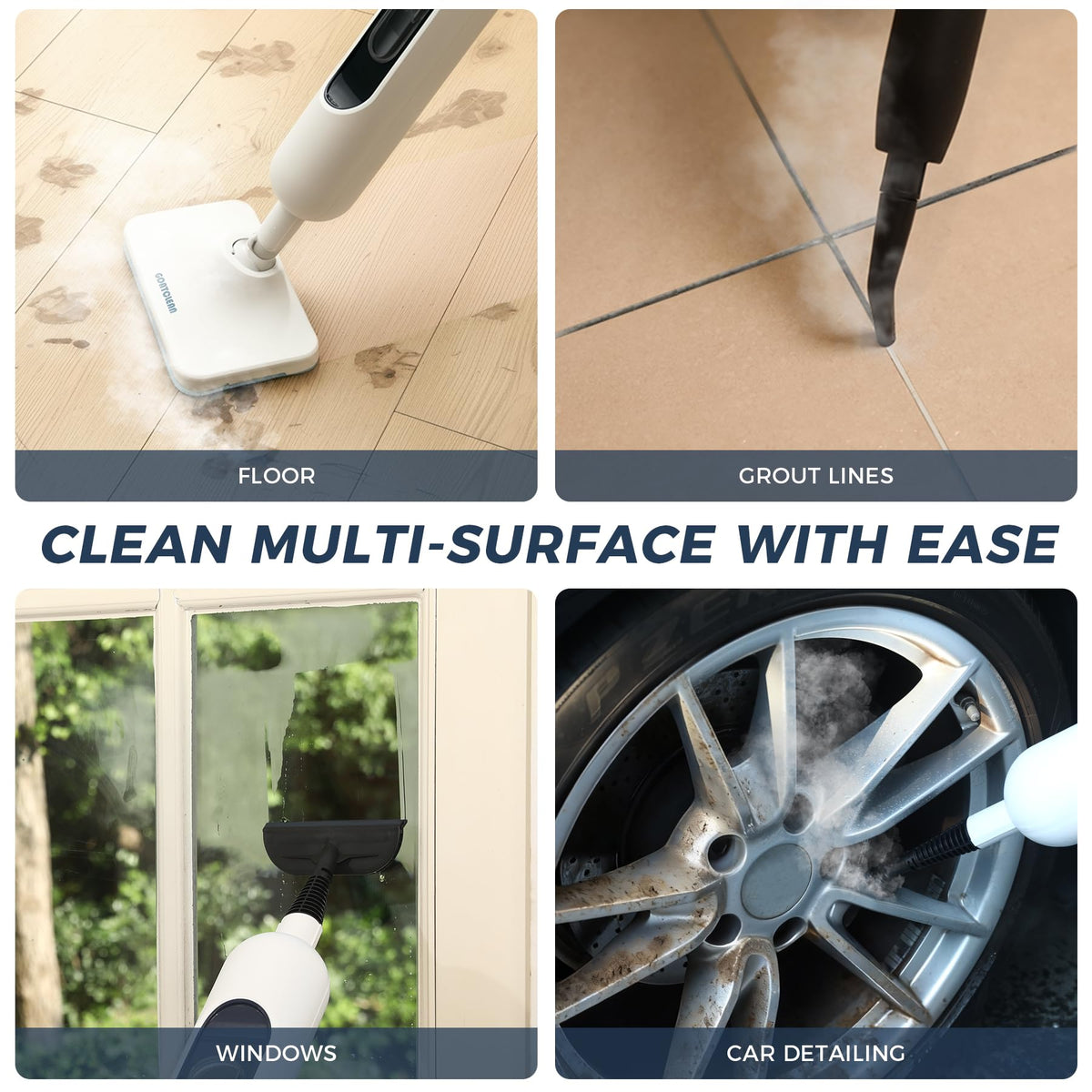 11-in-1 Dual-Mode Steam Mop, 13.5 Fl Oz Steam Cleaner U2661