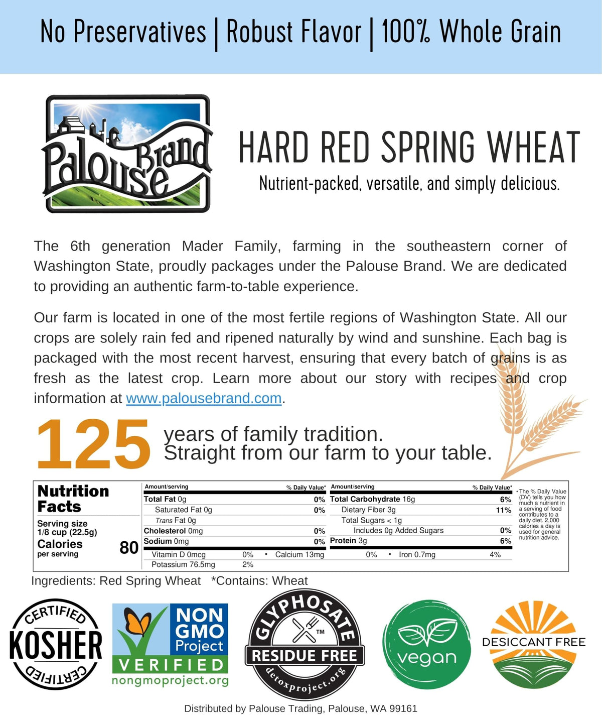 Hard Red Spring Wheat Berries 25 LBS Bag P81599