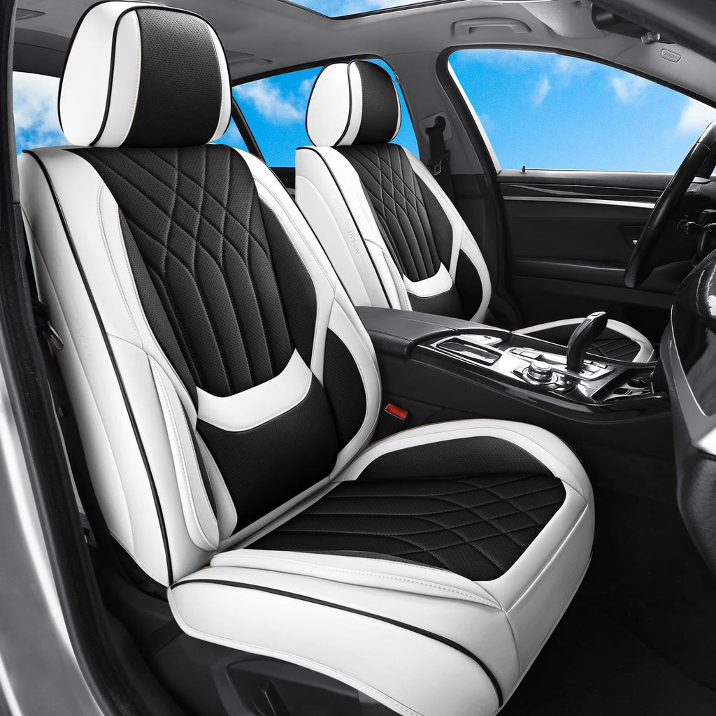 Black White Car Seat Covers Full Set X4677