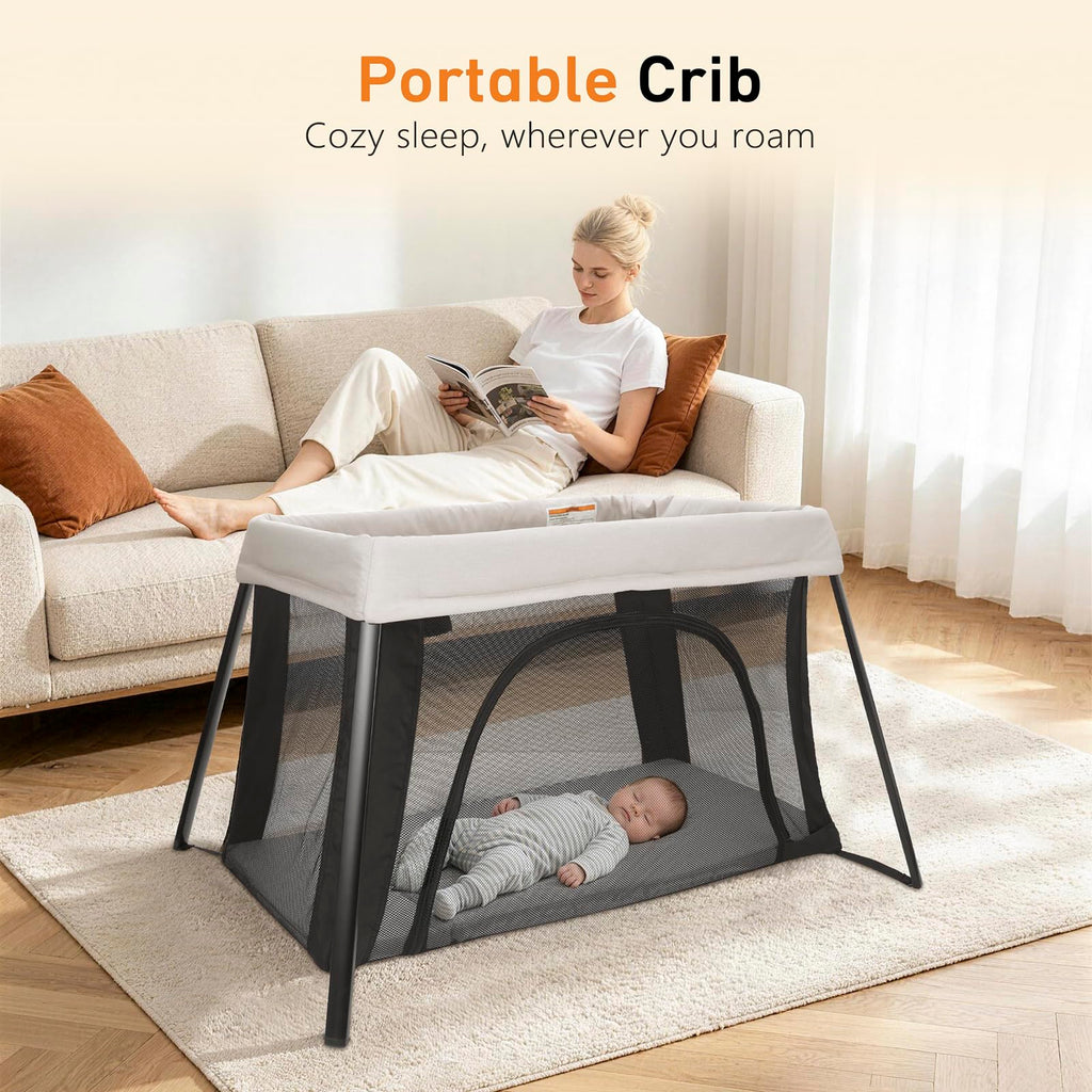 Beige Portable Travel Bassinet X713