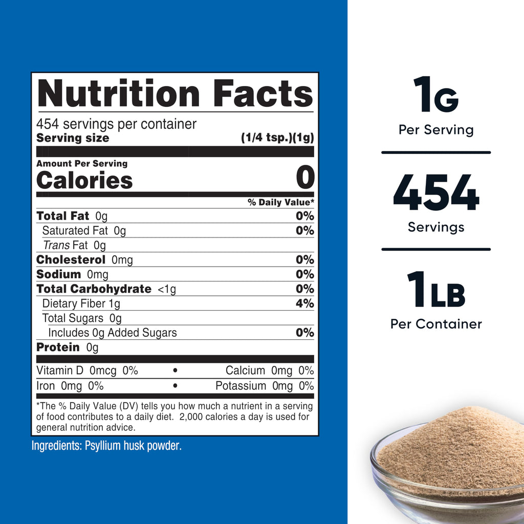 Psyllium Husk Ground Powder 1lbs Gluten Free Non-GMO W570004