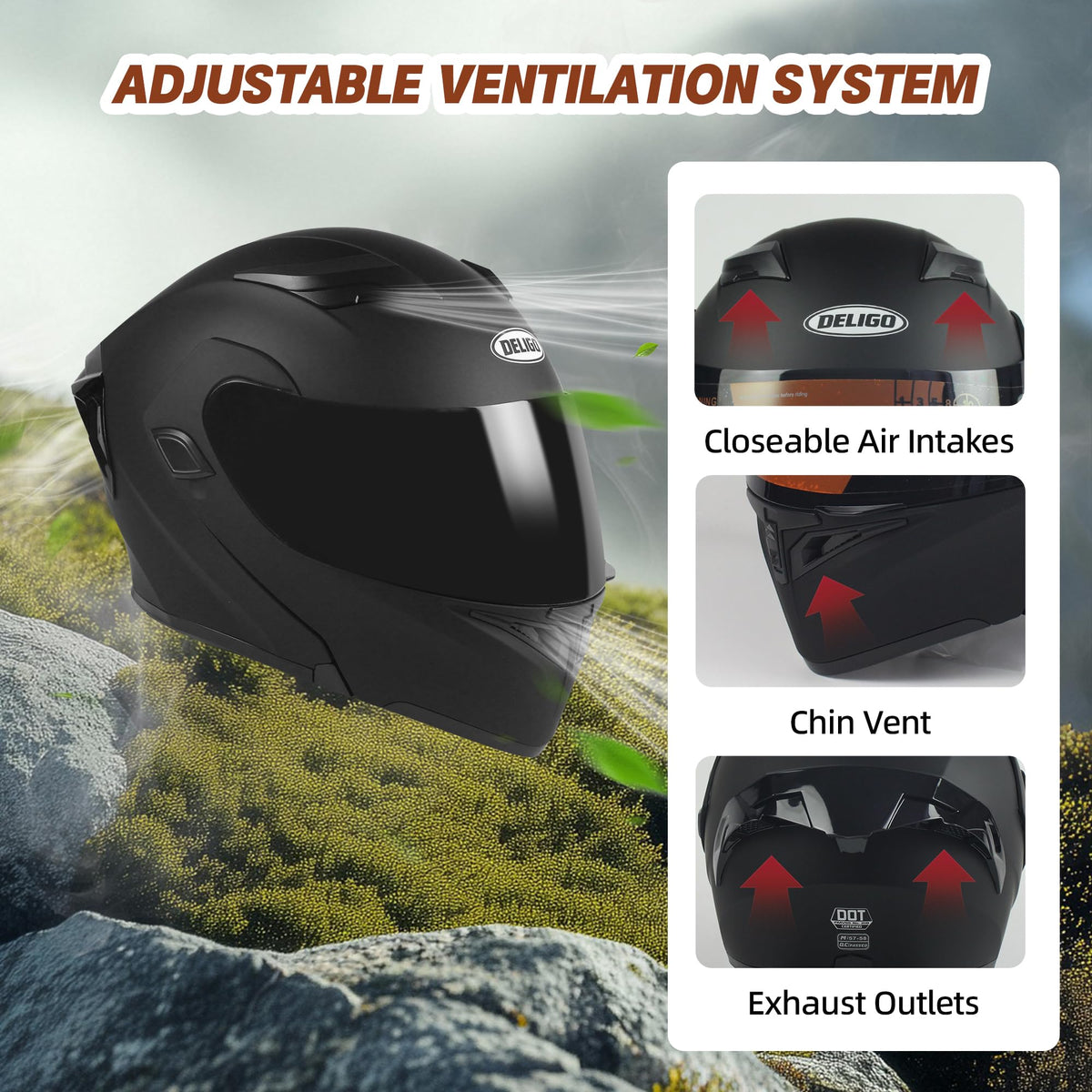 DOT Certified Modular Motorcycle Helmet Q704266