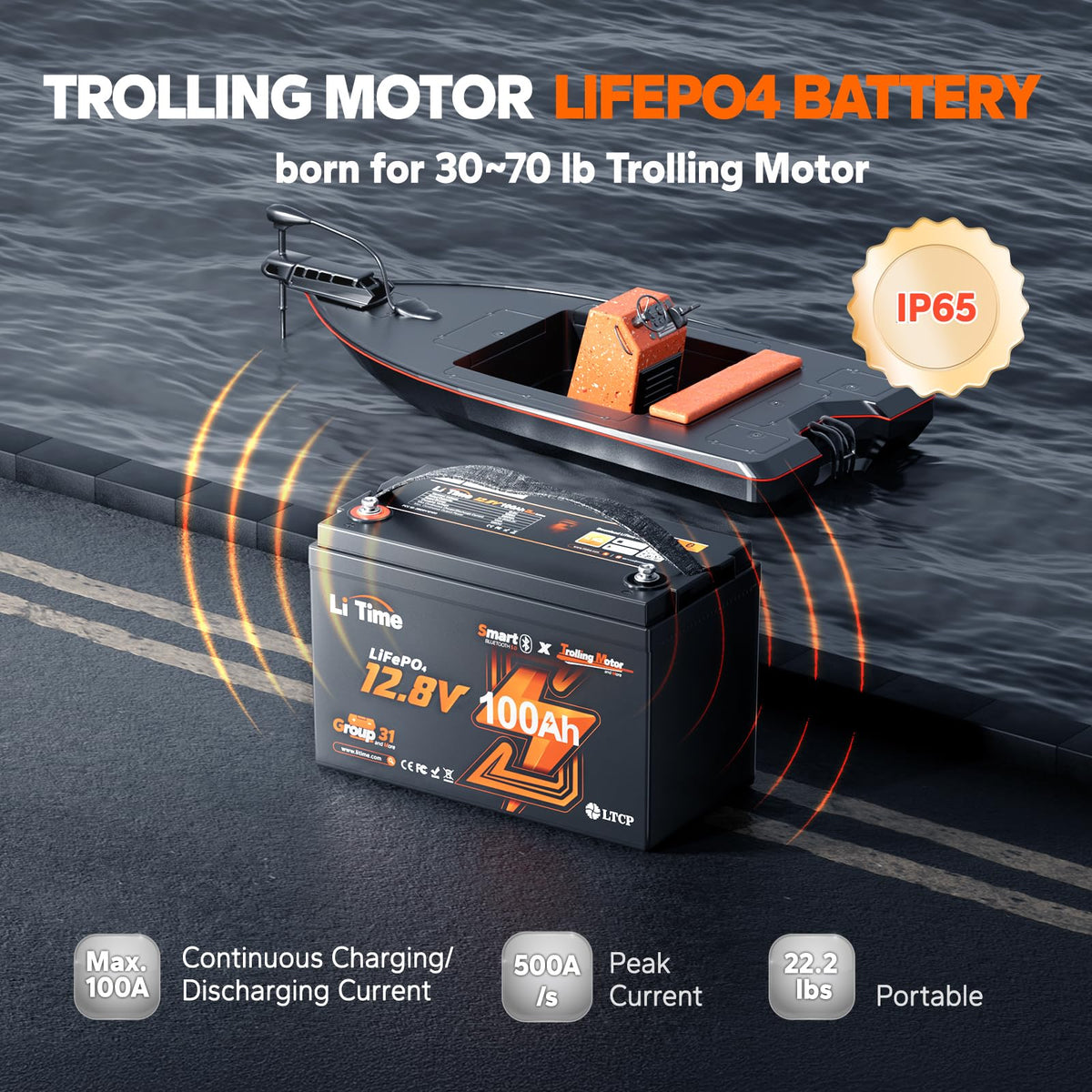 12V 100Ah LiFePO4 Battery with Charger N5364