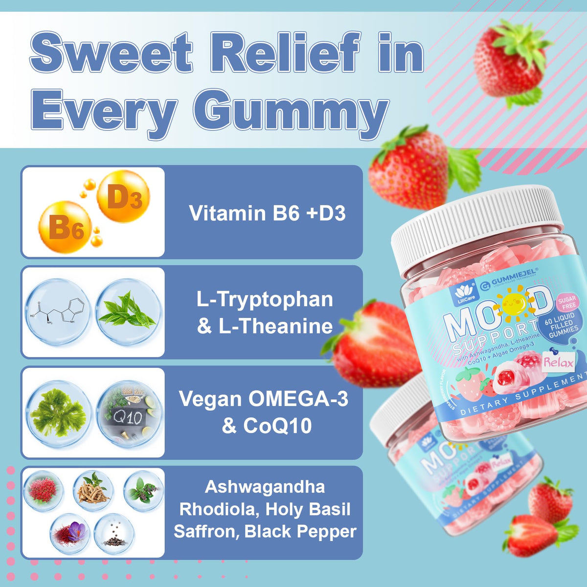 Ashwagandha Saffron Omega 3 Gummies B48050