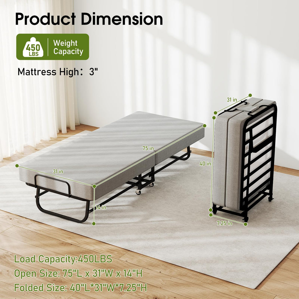 Folding Bed 75" x 31" B93906