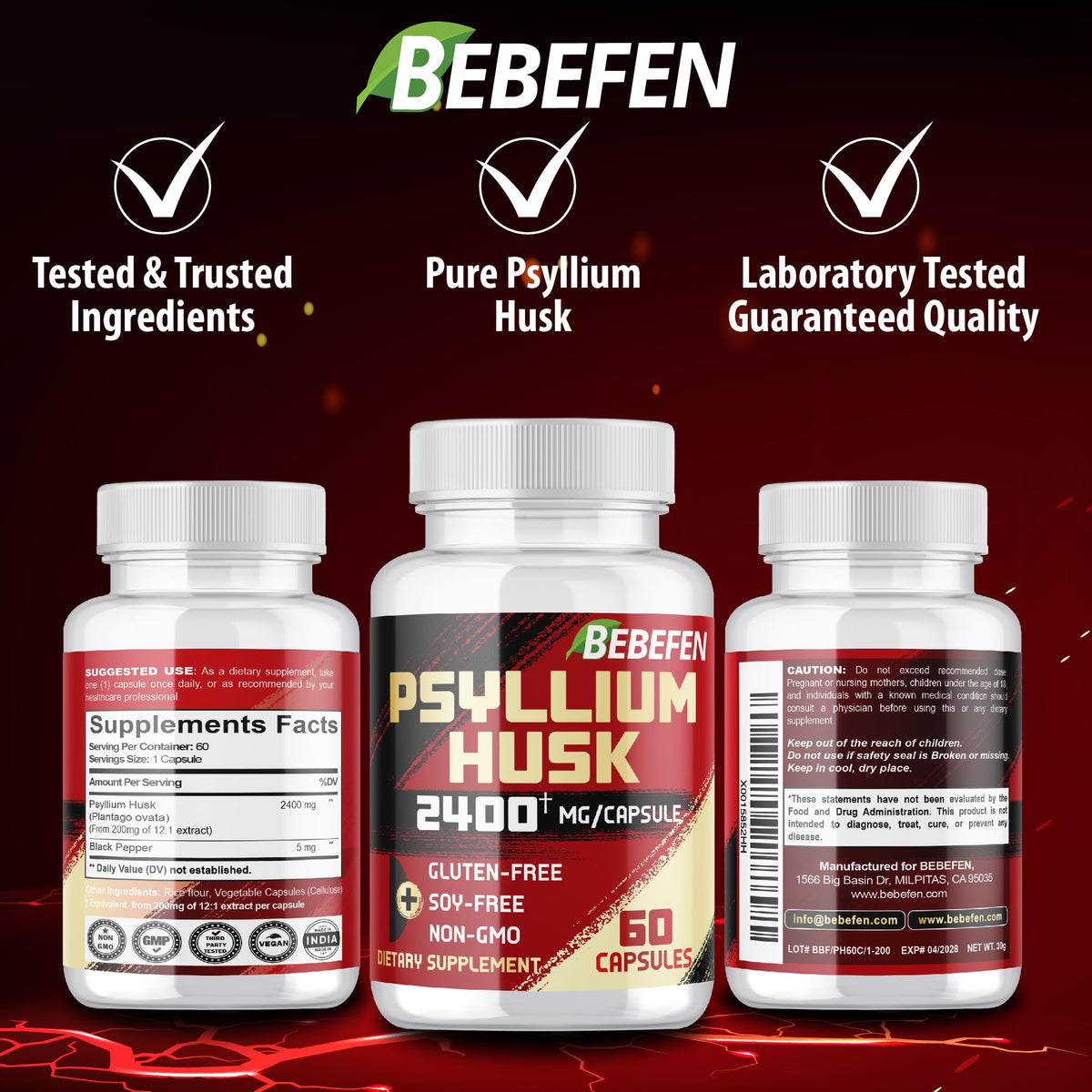 2400mg Psyllium Husk Capsules E545106