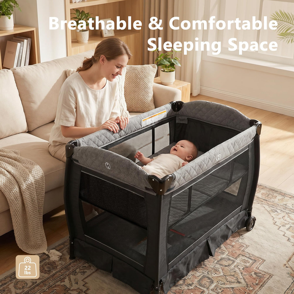 4 in 1 Black Baby Playard Q94860