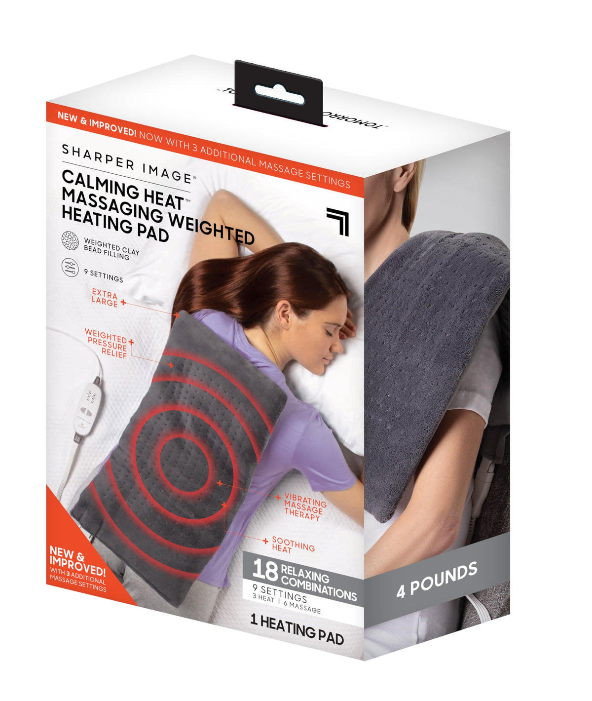 Weighted Heating Pad with 3 Heat 6 Massage Settings V111696