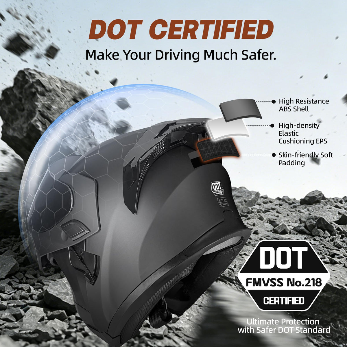DOT Certified Modular Motorcycle Helmet Q704266