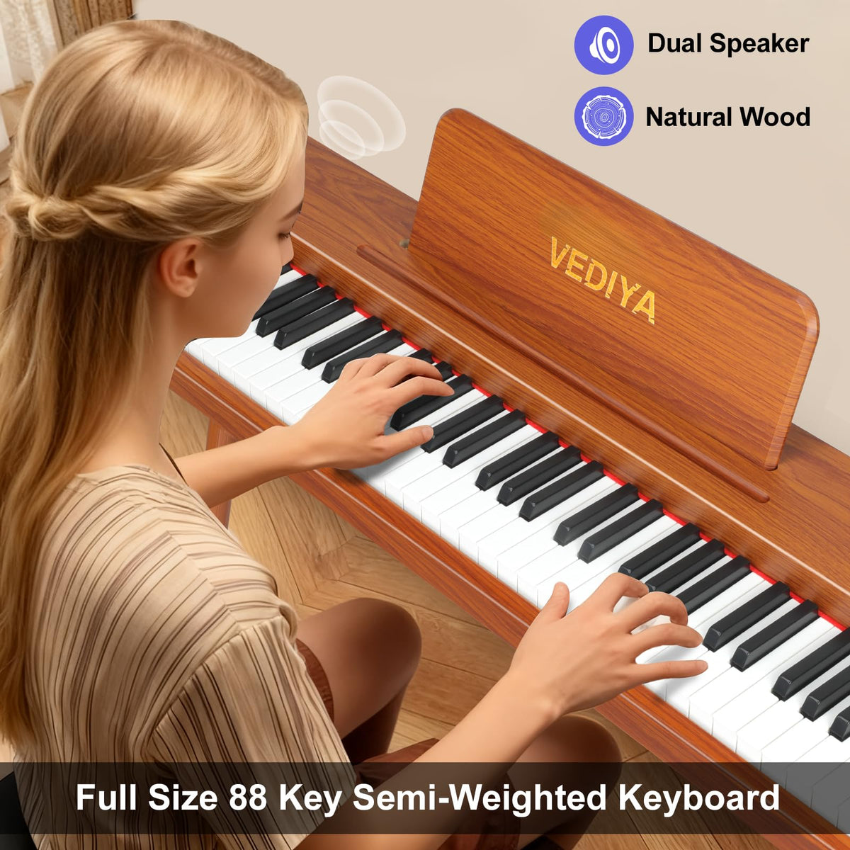 88 Key Semi-Weighted Digital Piano M8324