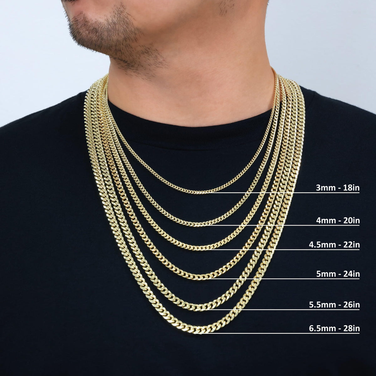 14K Yellow Gold Cuban Link Chain Necklace P748