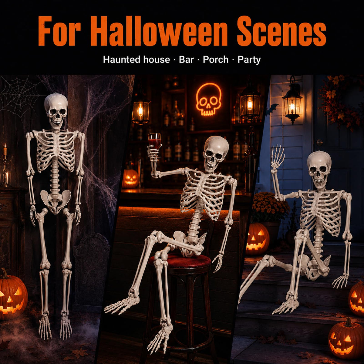 Life Size Full Body Skeleton Prop X36893