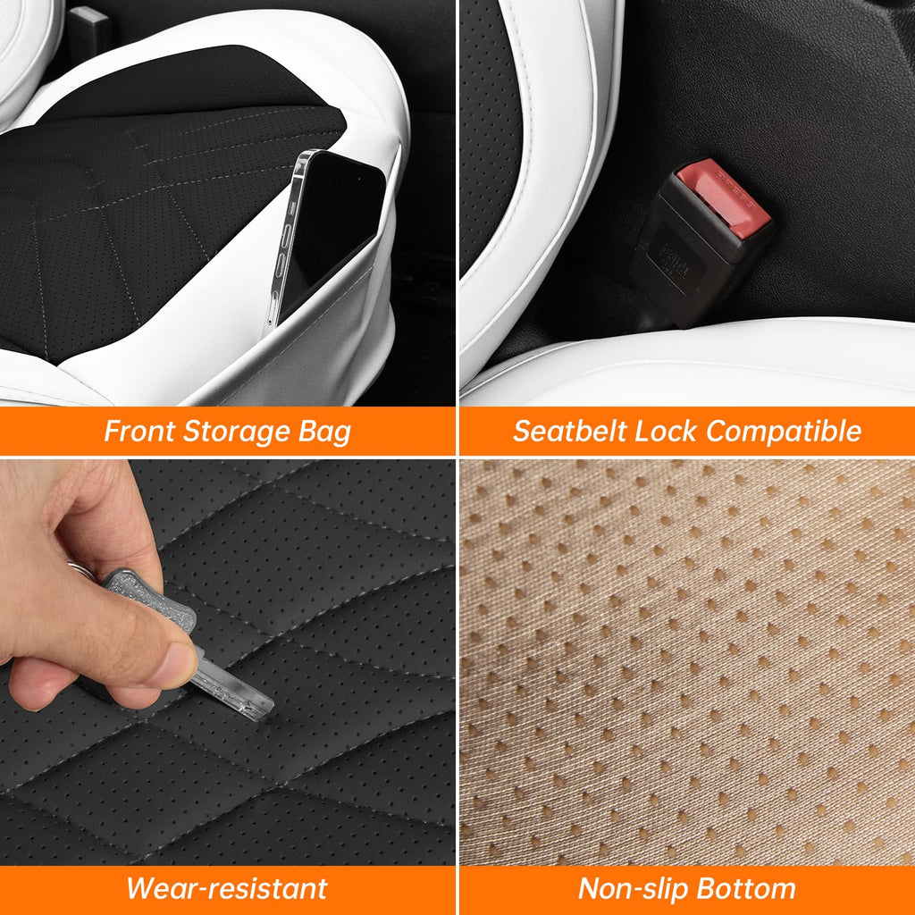 Black White Car Seat Covers Full Set X4677
