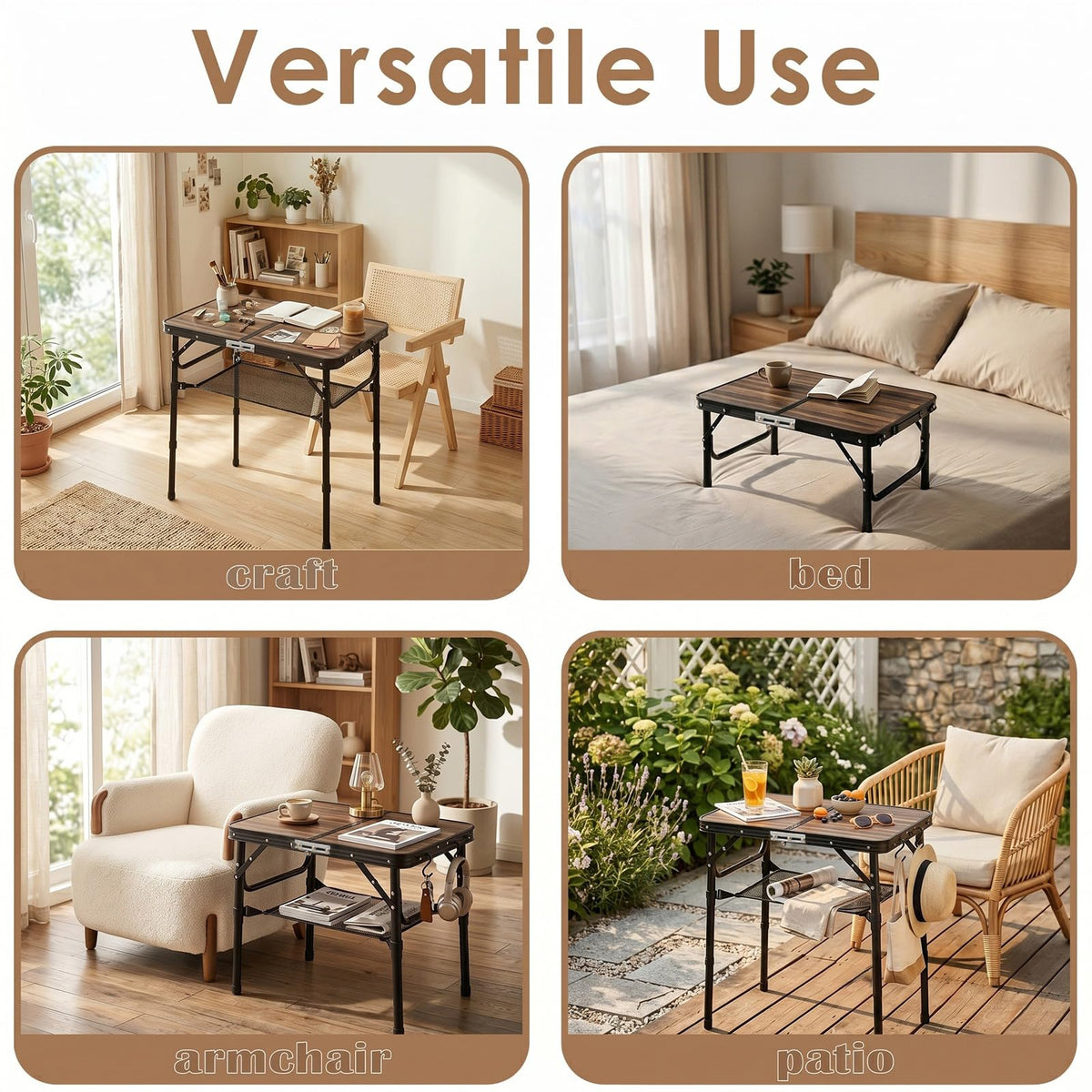 Folding Adjustable Height TV Tray Table X3435