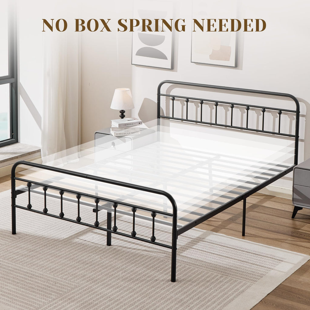 Full Metal Platform Bed Frame with Headboard and Footboard E7550