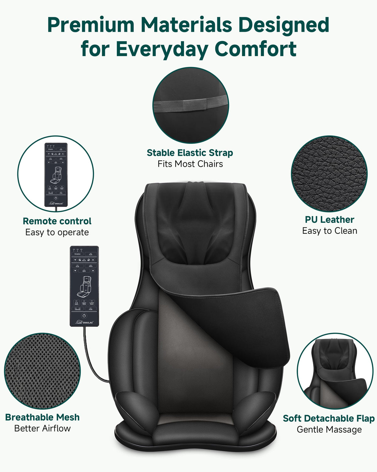 Shiatsu Neck and Back Massager Chair Pad with Heat V385483