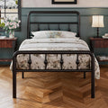16 Inch Twin Metal Platform Bed with Headboard and Footboard B645170