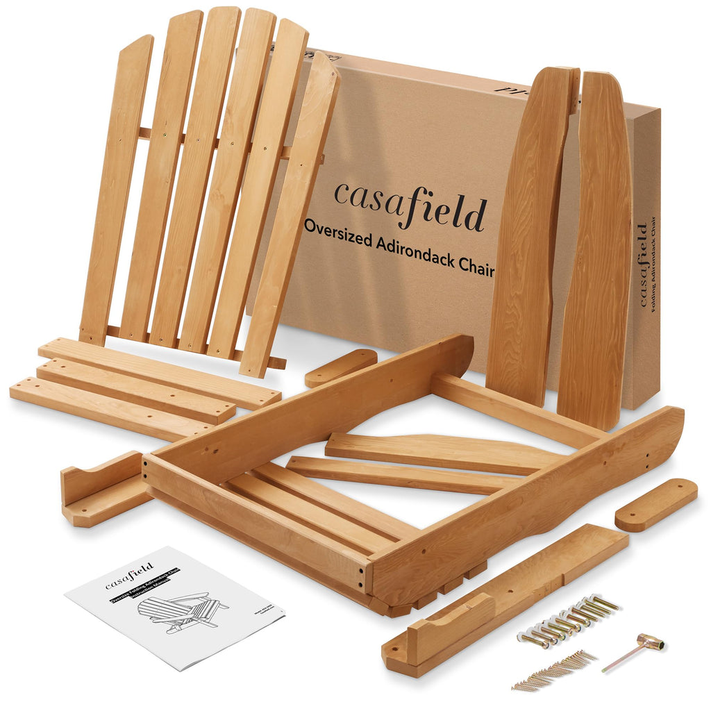 Oversized Folding Adirondack Chair Set of 2 Cedar Wood F29682