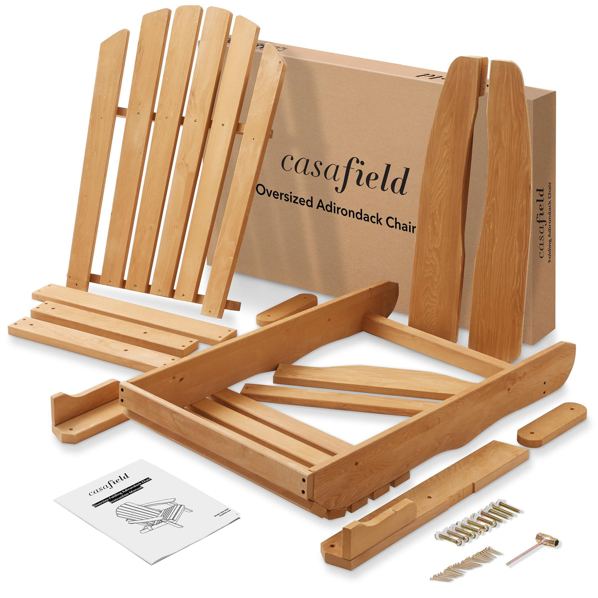 Oversized Folding Adirondack Chair Set of 2 Cedar Wood F29682