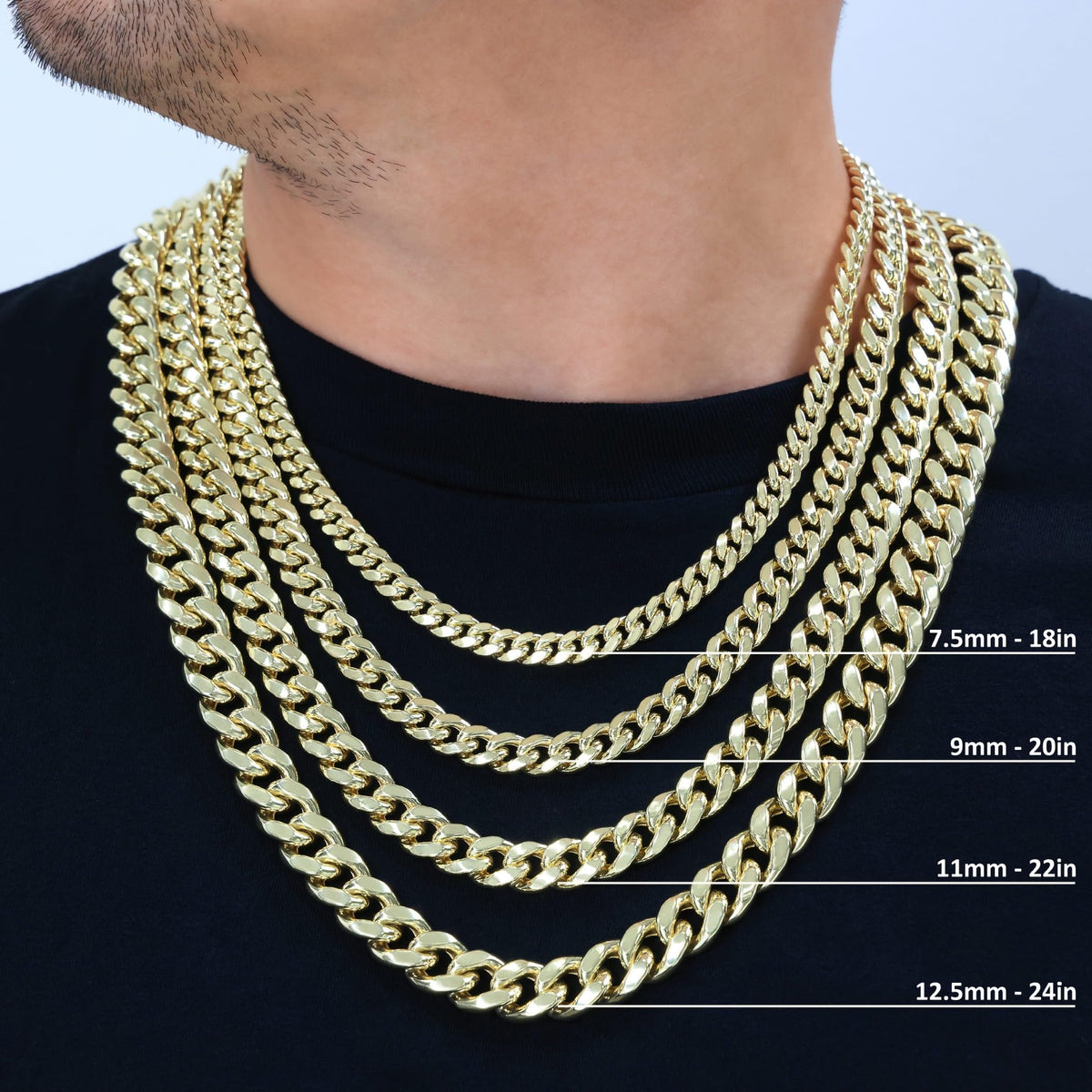 14K Yellow Gold Cuban Link Chain Necklace P748