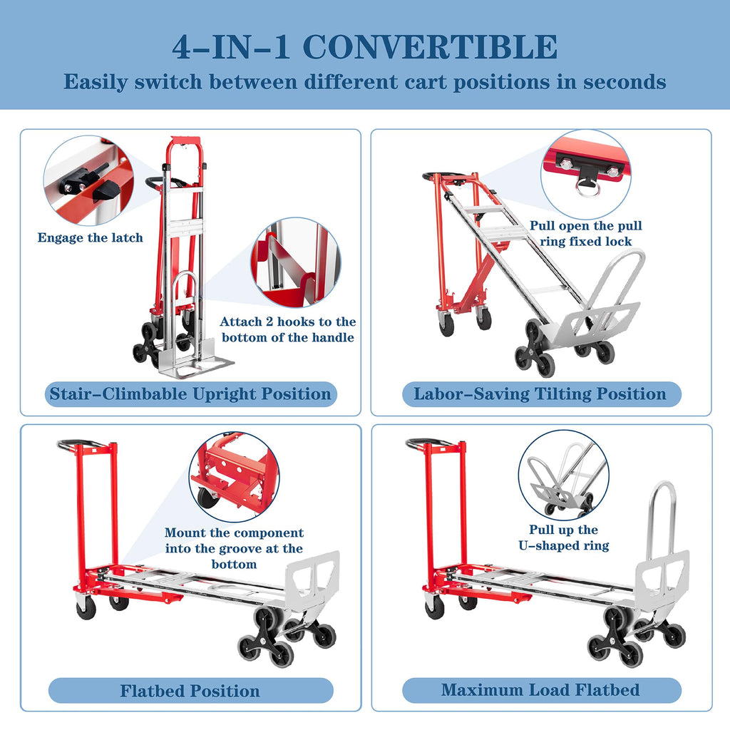 1000 lb Aluminum Steel Convertible Hand Truck O7849