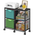 Black 4 Drawer Mobile File Cabinet P827968