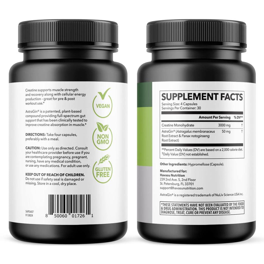 Creatine Monohydrate Capsules 3g Per Serving I76797