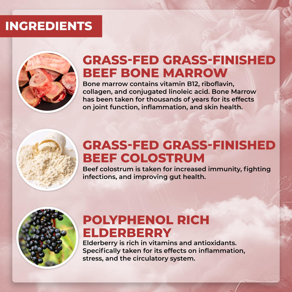 Grass Fed Beef Organ Supplement with Collagen, Maca Root, Colostrum, Bone Broth, 30 Servings J3754