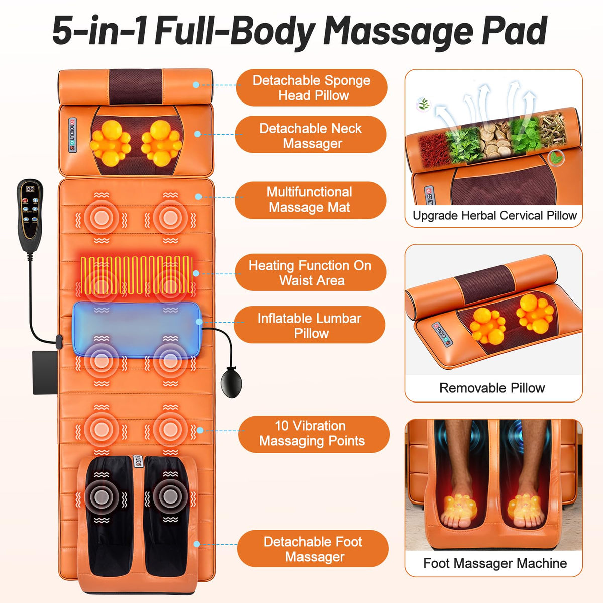 Full Body Massage Mat with Foot Massager O174
