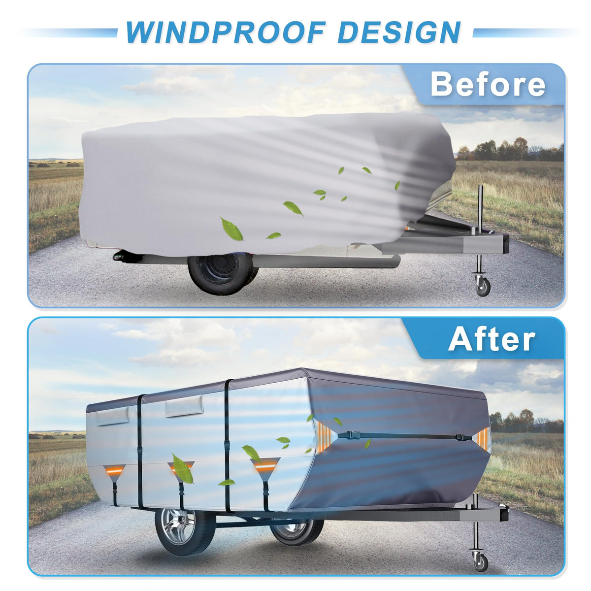 14ft-16ft Waterproof Oxford Pop-Up Camper Cover C81114