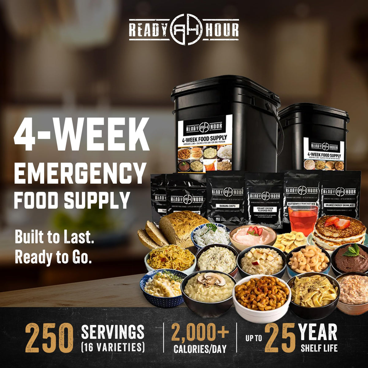 4-Week Emergency Food Supply 250 Servings Non-Perishable G7723