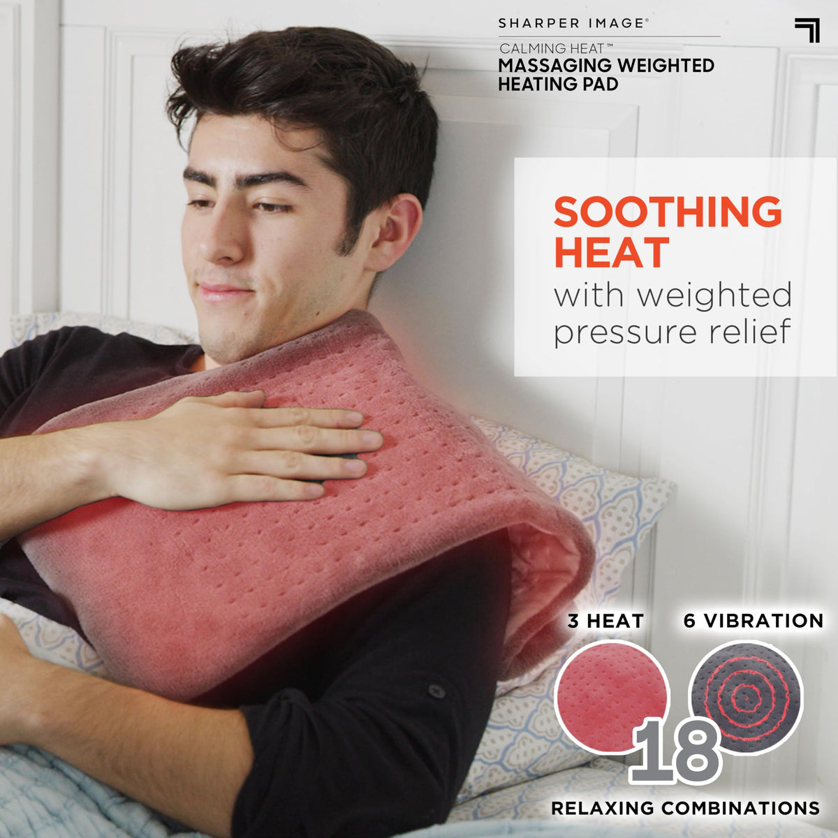 Weighted Heating Pad with 3 Heat 6 Massage Settings V111696