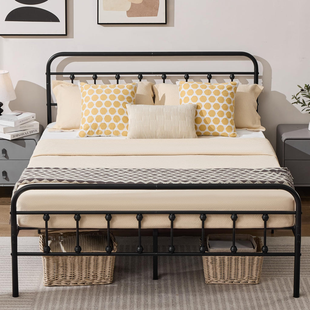 Full Metal Platform Bed Frame with Headboard and Footboard E7550
