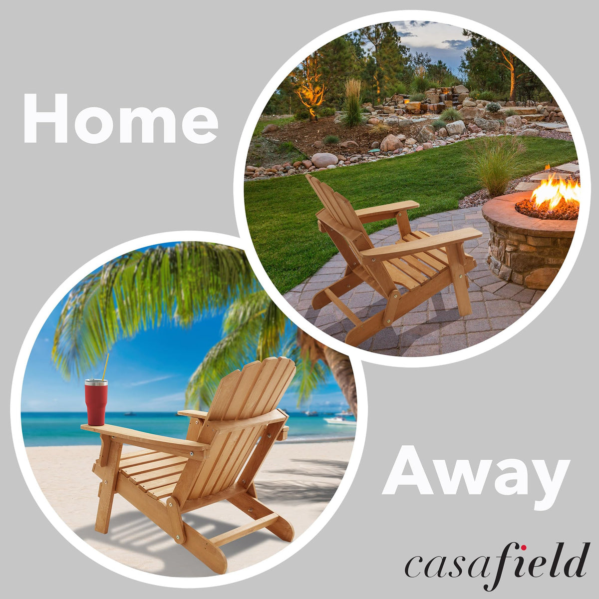 Oversized Folding Adirondack Chair Set of 2 Cedar Wood F29682