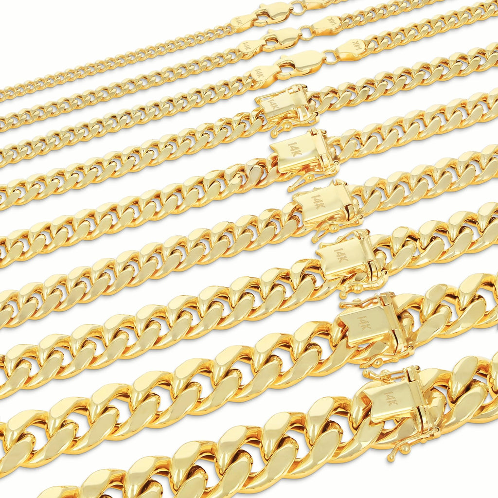 14K Yellow Gold Cuban Link Chain Necklace P748