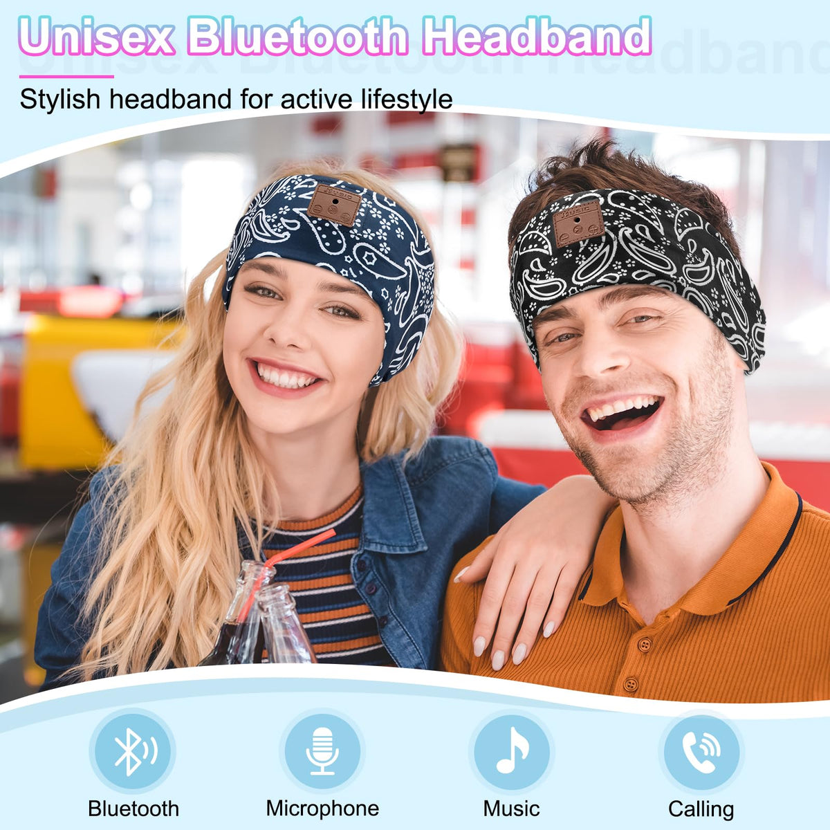 2-Pack Bluetooth 5.4 Headband Headphones Black&Blue X229605