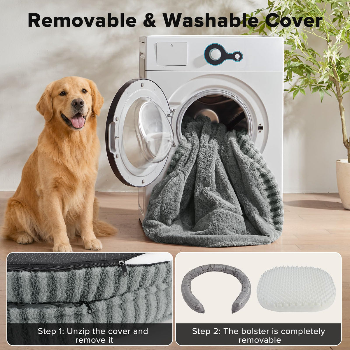 Washable 42" Orthopedic Dog Bed W661