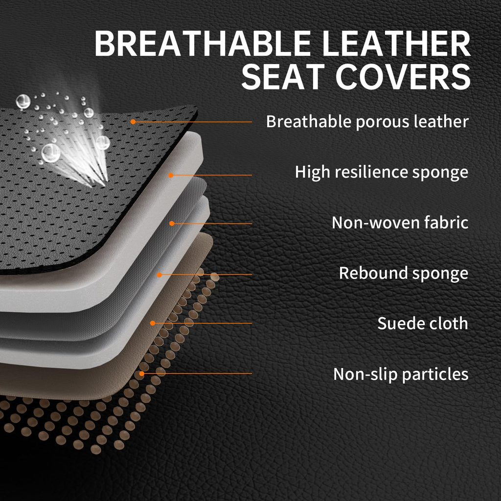 Black White Car Seat Covers Full Set X4677