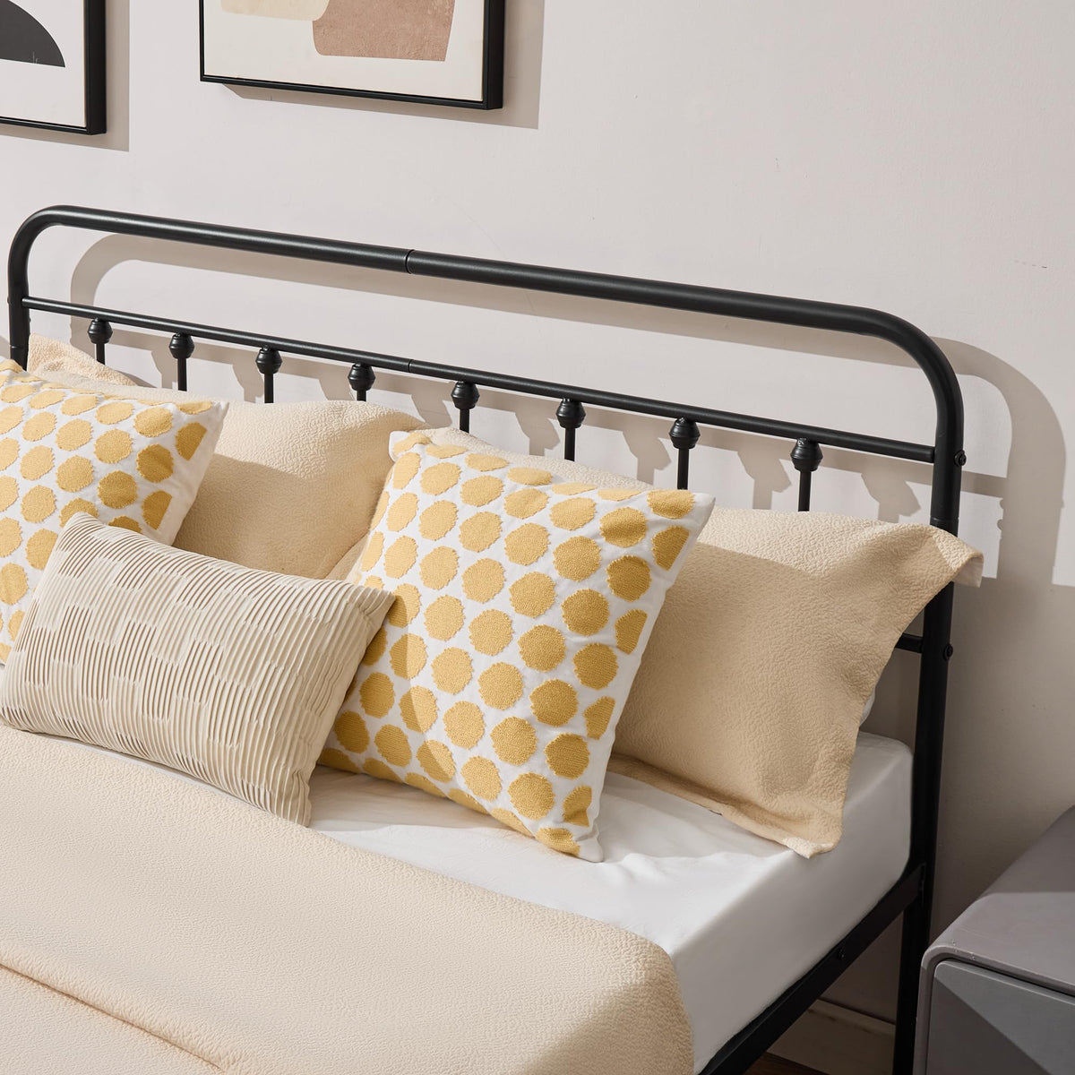 Full Metal Platform Bed Frame with Headboard and Footboard E7550