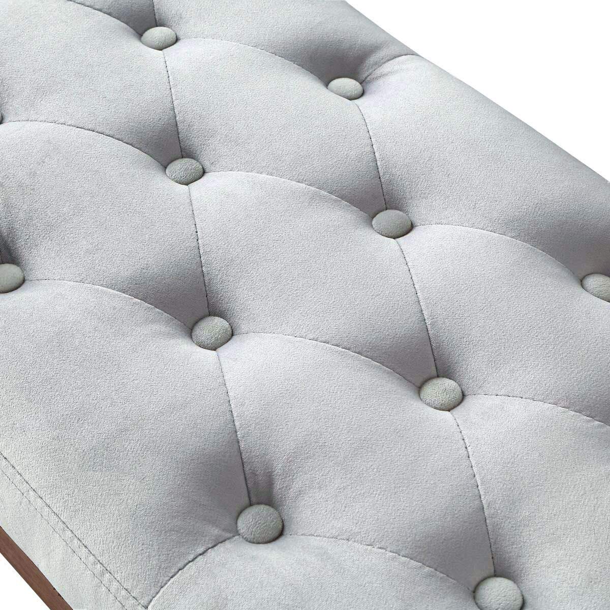 Velvet Upholstered Tufted Entryway Bench with Solid Wood Leg Z494348