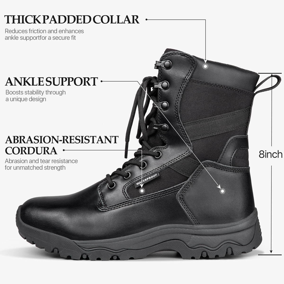Lightweight Suede Leather Waterproof Work Boots E586245