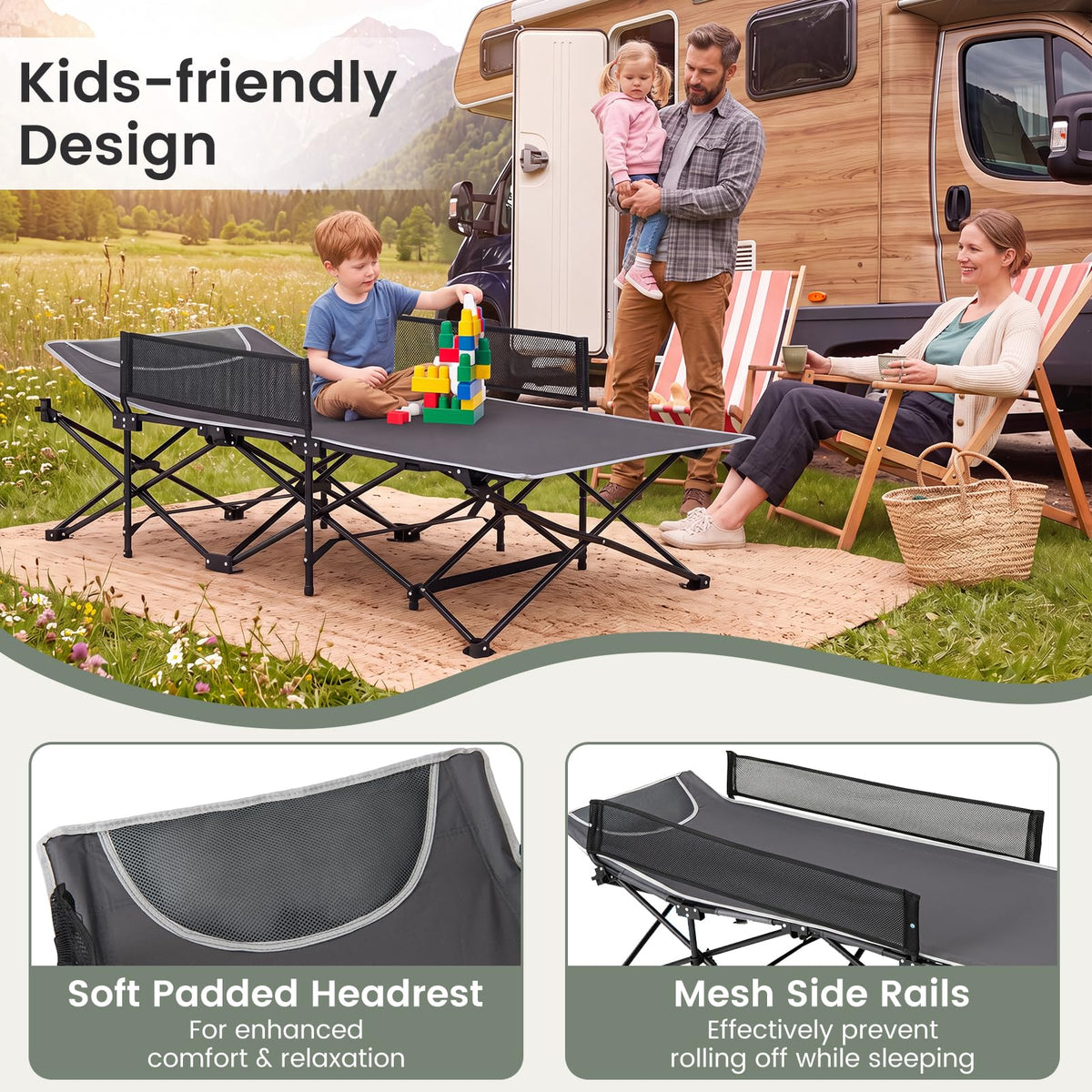 Foldable Kids Cot Y51851
