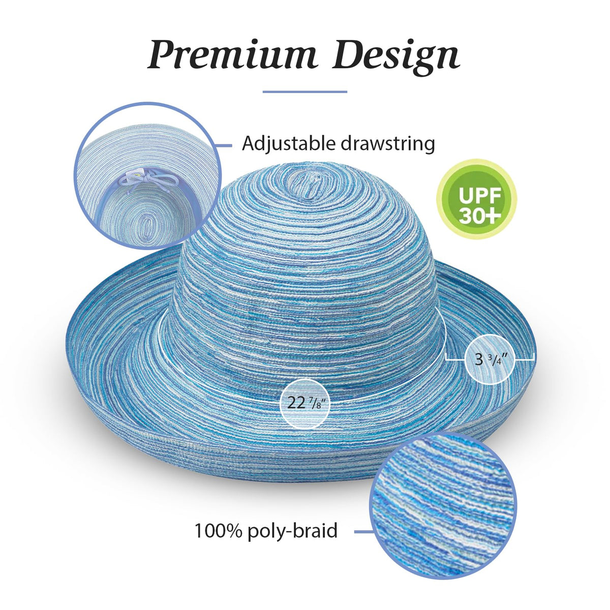 Women's Packable Adjustable Wide Brim Sun Hat C920