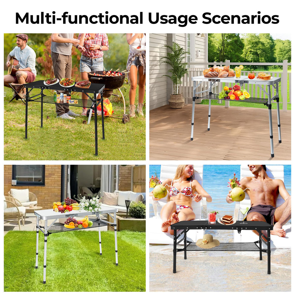 Folding Camping Table with Adjustable Height N2944
