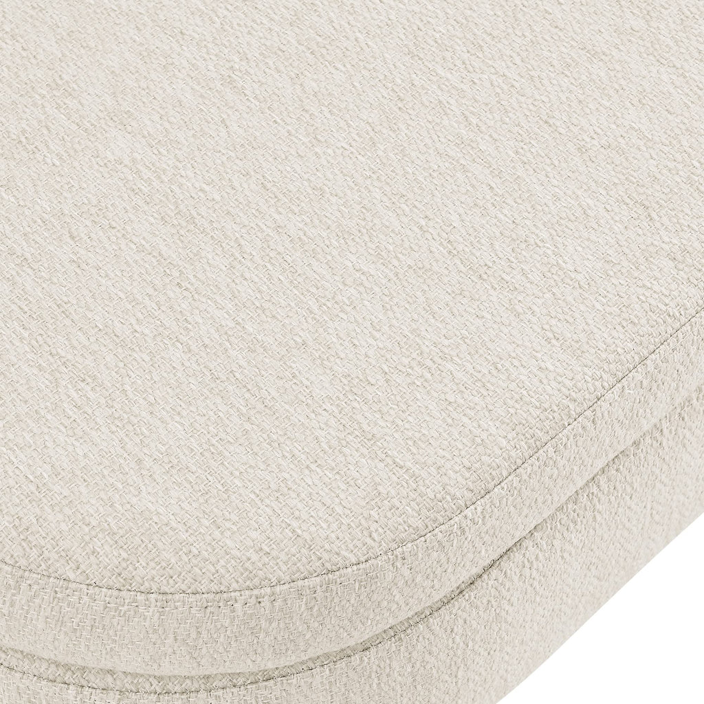 Beige Oval Storage Bench with Rubber Wood Legs Y137538